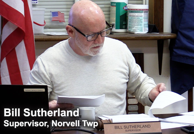 Supervisor Bill Sutherland Norvell Township 2-14-24 Board Meeting